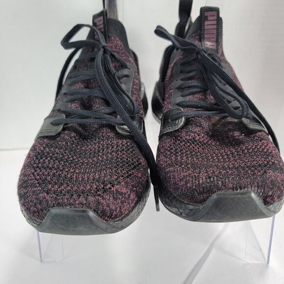 Puma Nrgy Womens 8 Knit Sneakers Black Purple Athletic Running‎ Shoes Athleisure - Picture 4 of 11